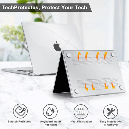 TechProtectus Colorlife Carcasa Dura para MacBook Air 13.6" M2 M3 M4 con Protector de Teclado Crystal Clear