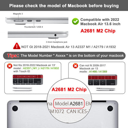 TechProtectus Colorlife Carcasa Dura para MacBook Air 13.6" M2 M3 M4 con Protector de Teclado Crystal Clear