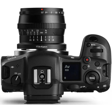 TTArtisan 50mm f/1.2 para Canon RF Objetivo Manual APS-C 10 Lâminas