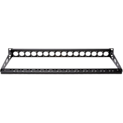 My Custom Shop Patch Panel 16 Puertos BNC 75 Ohm 1 RU con Barra de Lacing Trasera