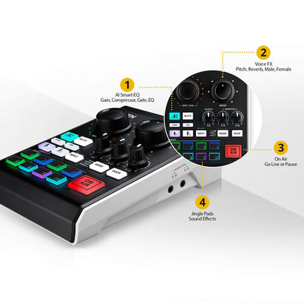 ATEN UC8000 MicLIVE mezclador de audio para podcast 6 entradas USB-C 24-Bit 96 kHz