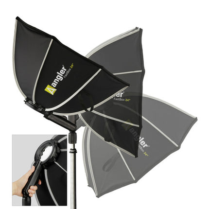 Angler FastBox Octagonal Softbox 24 Pulgadas Plata Interior y Difusor Frontales