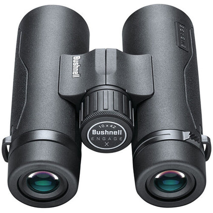 Bushnell 10x42 Engage X Prismáticos con cristal libre de plomo y lentes multirrevestidos en negro