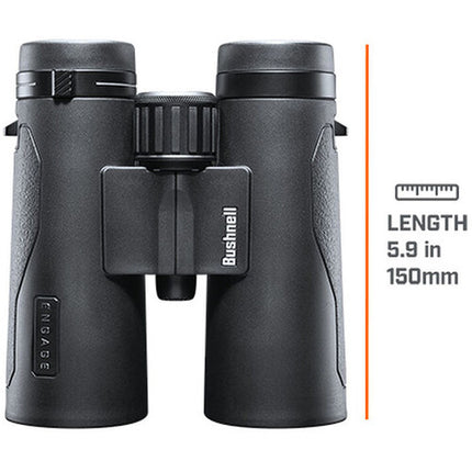 Bushnell 10x42 Engage X Prismáticos con cristal libre de plomo y lentes multirrevestidos en negro