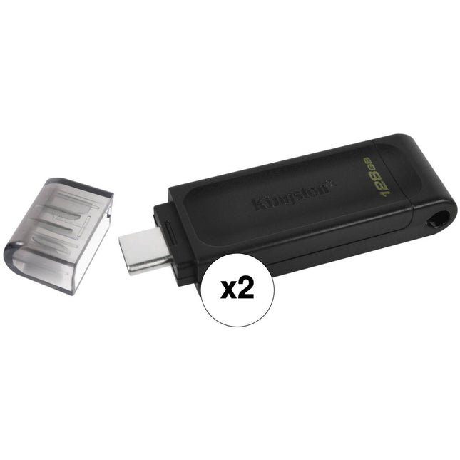 Kingston 128GB DataTraveler 70 Unidad Flash USB 3.2 Gen 1 Tipo C 2 Pack