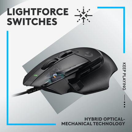 Logitech G G502 X Ratón Gaming Negro 25600 dpi 13 Controles Programables