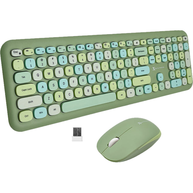 X9 Performance Teclado y Ratón Inalámbrico Verde 2.4 GHz 1200 dpi