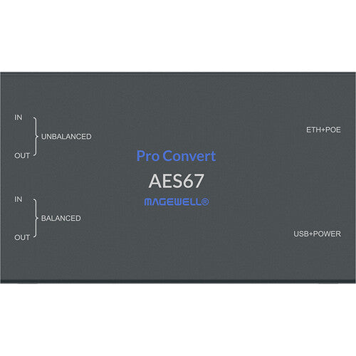 Magewell Pro Convert AES67 Convertidor de Audio Analógico IP Bidireccional 3.5mm 4.4mm con XLR