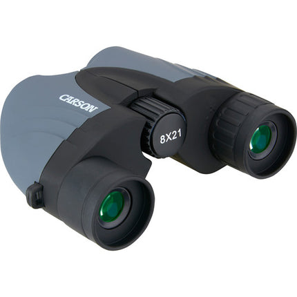 Carson 8x21 Binoculares Compactos Porro Prism 6.5° Vista con Funda y Correa