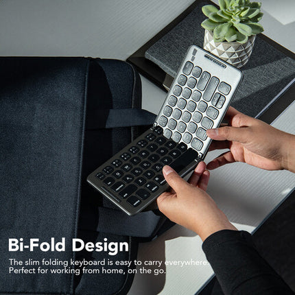 Mobile Pixels Teclado Inalámbrico Plegable Bluetooth 3 Dispositivos Gunmetal Gray