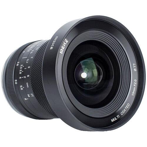 Meike 10mm f/2 Lente Gran Angular Manual para Sony E APS-C 107° ángulo de visión