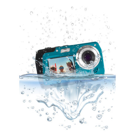 Minolta MN40WP Cámara digital sumergible 48MP 2.7K con doble pantalla y tarjeta microSD 16GB