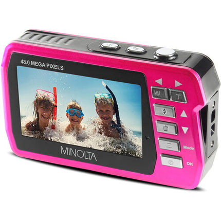 Minolta MN40WP Cámara Digital Resistente al Agua 48MP 2 Pantallas 16GB Rosa