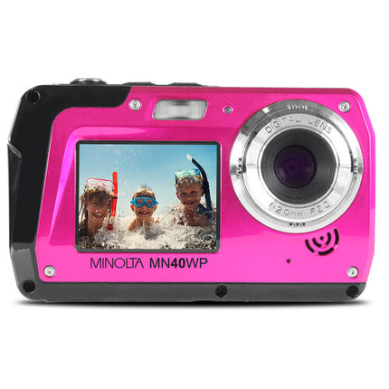 Minolta MN40WP Cámara Digital Resistente al Agua 48MP 2 Pantallas 16GB Rosa