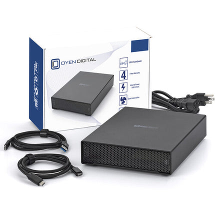 Oyen Digital HDX Pro C USB-C 3.1 Gen 2 Caja para Disco Duro 3.5" SATA III con Ventilador y Cables USB-A a C y C a C