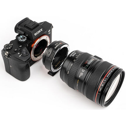 7Artisans Adaptador Autofocus para Lentes Canon EF EF-S a Sony E Montura con Control de Diafragma y Montura para Trípode