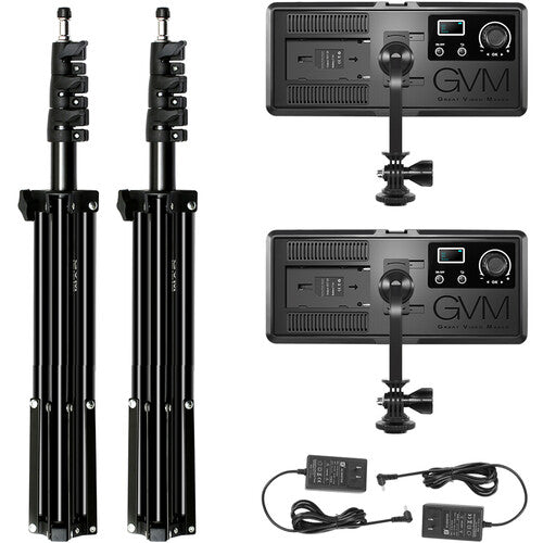 GVM RGB20W Luz LED RGB para Cámara Kit 2 Luces 877 Lux 2700-10000K