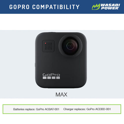 Wasabi Power Cargador de Tres Bahías y Baterías 1440mAh para GoPro MAX