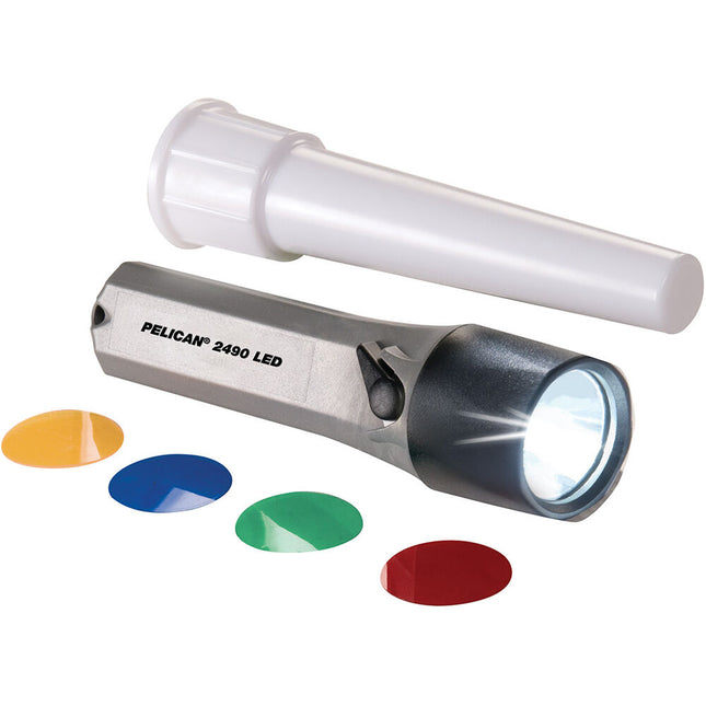 Pelican 2490B StealthLite Bastón de Tráfico LED 64 Lumens con Lentes de Colores