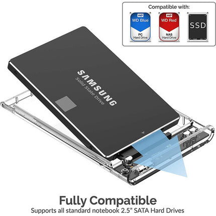 Sabrent 2.5" Caja para Disco SATA USB 3.2 Soporte 7 y 9.5mm