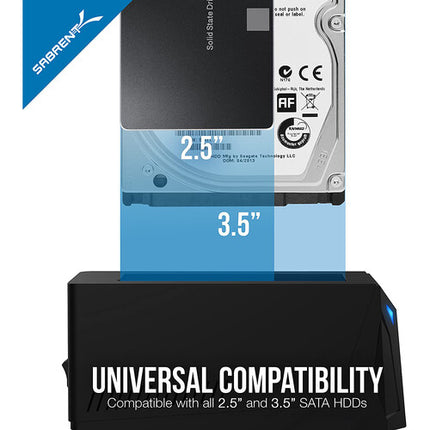 Sabrent SATA Estación de Acoplamiento Soporta 2.5 y 3.5 Pulgadas 5 Gb/s