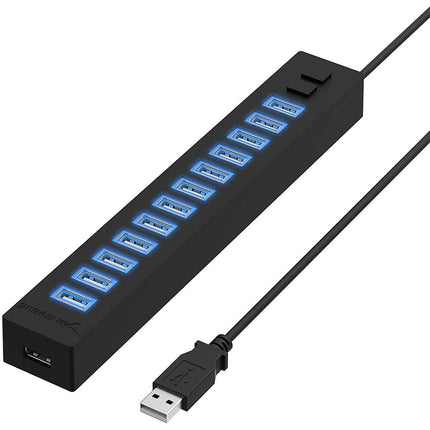 Sabrent Hub USB 2.0 13 Puertos Transferencia 480 Mb/s con Adaptador de Energía