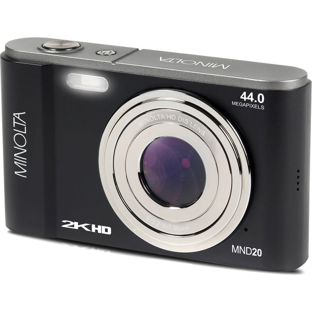 Minolta MND20 Cámara Digital Negra 44MP 2.7K Video 16x Zoom 32GB