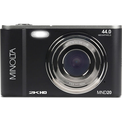 Minolta MND20 Cámara Digital Negra 44MP 2.7K Video 16x Zoom 32GB