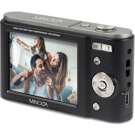 Minolta MND20 Cámara Digital Negra 44MP 2.7K Video 16x Zoom 32GB