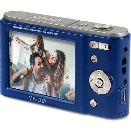 Minolta MND20 Cámara Digital Azul 44MP 2.7K QHD 32GB SDHC Kit