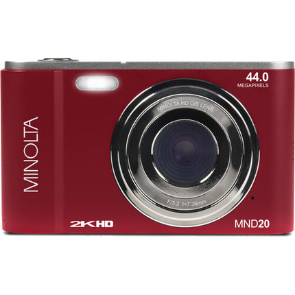 Minolta MND20 Cámara Digital Roja 44MP 2 7 LCD 16x Zoom