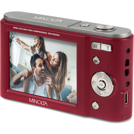 Minolta MND20 Cámara Digital Roja 44MP 2 7 LCD 16x Zoom