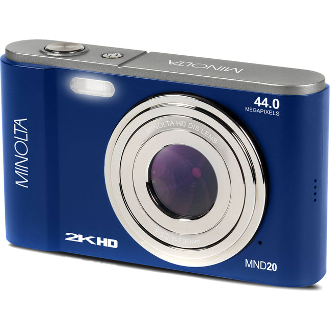 Minolta MND20 Cámara Digital Azul 44MP 2.7K QHD 32GB SDHC Kit