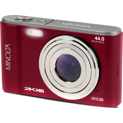 Minolta MND20 Cámara Digital Roja 44MP 2 7 LCD 16x Zoom