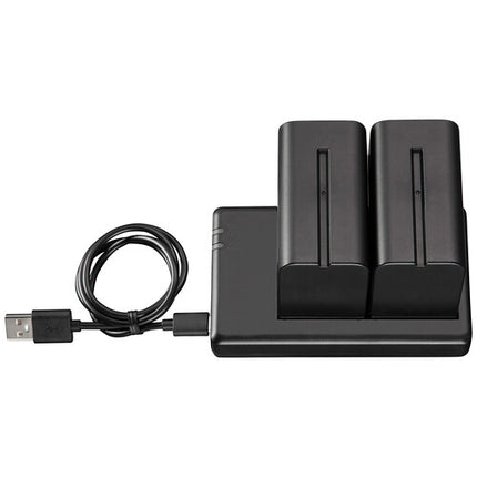 Westcott NP-F970 Pack Dual Baterías con Cargador 7.4V 6600mAh USB