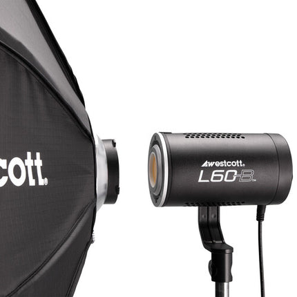 Westcott L60-B Kit de 3 Luces LED COB Bi-Color con Mochila y Reflectores 45°