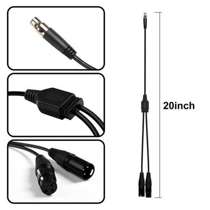 GVM DMX Cable Y Adaptador XLR 3-Pin DMX 20 Pulgadas 5-Pin Aviation