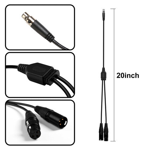 GVM DMX Cable Y Adaptador XLR 3-Pin DMX 20 Pulgadas 5-Pin Aviation
