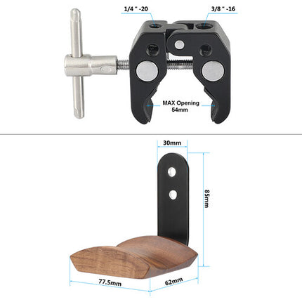 CAMVATE Soporte Universal para Auriculares con Abrazadera Super Crab 10-30mm 4.4lb