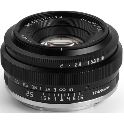 TTArtisan 25mm f/2 Lente manual APS-C para FUJIFILM X con distancia mínima 9.8"
