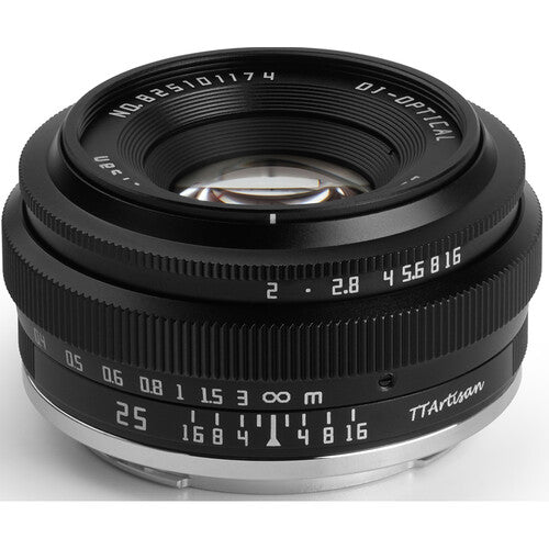 TTArtisan 25mm f/2 Lente manual APS-C para FUJIFILM X con distancia mínima 9.8"