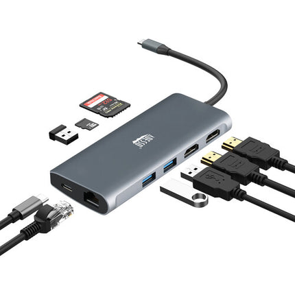 Adesso 9-in-1 USB-C 3.2 Gen 1 Estación de Acoplamiento 8K USB-A Ethernet 100W