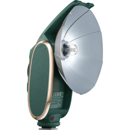 Godox Lux Senior Retro Flash para Cámara Verde Oscuro Número Guía 46 ISO 100 y Batería Recargable