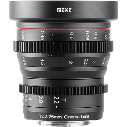 Meike 25mm T2.2 Lente Cinematográfica Manual para Canon RF Super35 con Estuche
