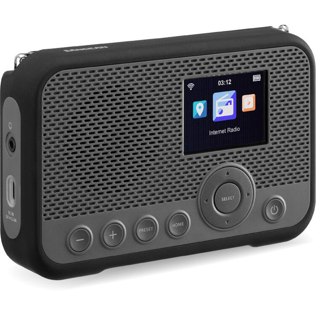 Sangean WFR-39 Radio portátil FM Internet con pantalla digital y batería integrada