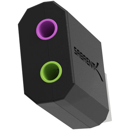 Sabrent AU-MMSA Adaptador de Sonido USB Estéreo 3D Negro 3.5mm Entrada y Salida