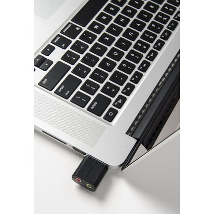 Sabrent AU-MMSA Adaptador de Sonido USB Estéreo 3D Negro 3.5mm Entrada y Salida