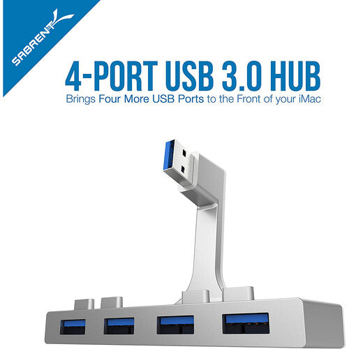 Sabrent Hub USB 3.0 4 Puertos Diseño de Aluminio para iMac 2012 o Posterior