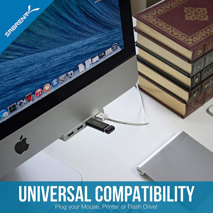 Sabrent Hub USB 3.0 4 Puertos Diseño de Aluminio para iMac 2012 o Posterior