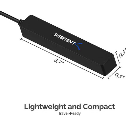 Sabrent Concentrador USB 2.0 4 Puertos Transferencia 480 Mb/s Cable 9.5"
